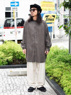 「ohta（オータ）のアイテム（トップス）」を使った、Wallace & Murronさん（メンズ・175cm）の夏コーディネート