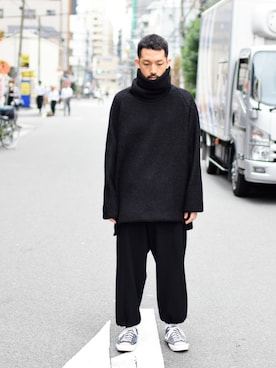 「VOAAOV（ヴォアーブ）のアイテム」を使った、Wallace & Murronさん（メンズ・180cm）の秋コーディネート