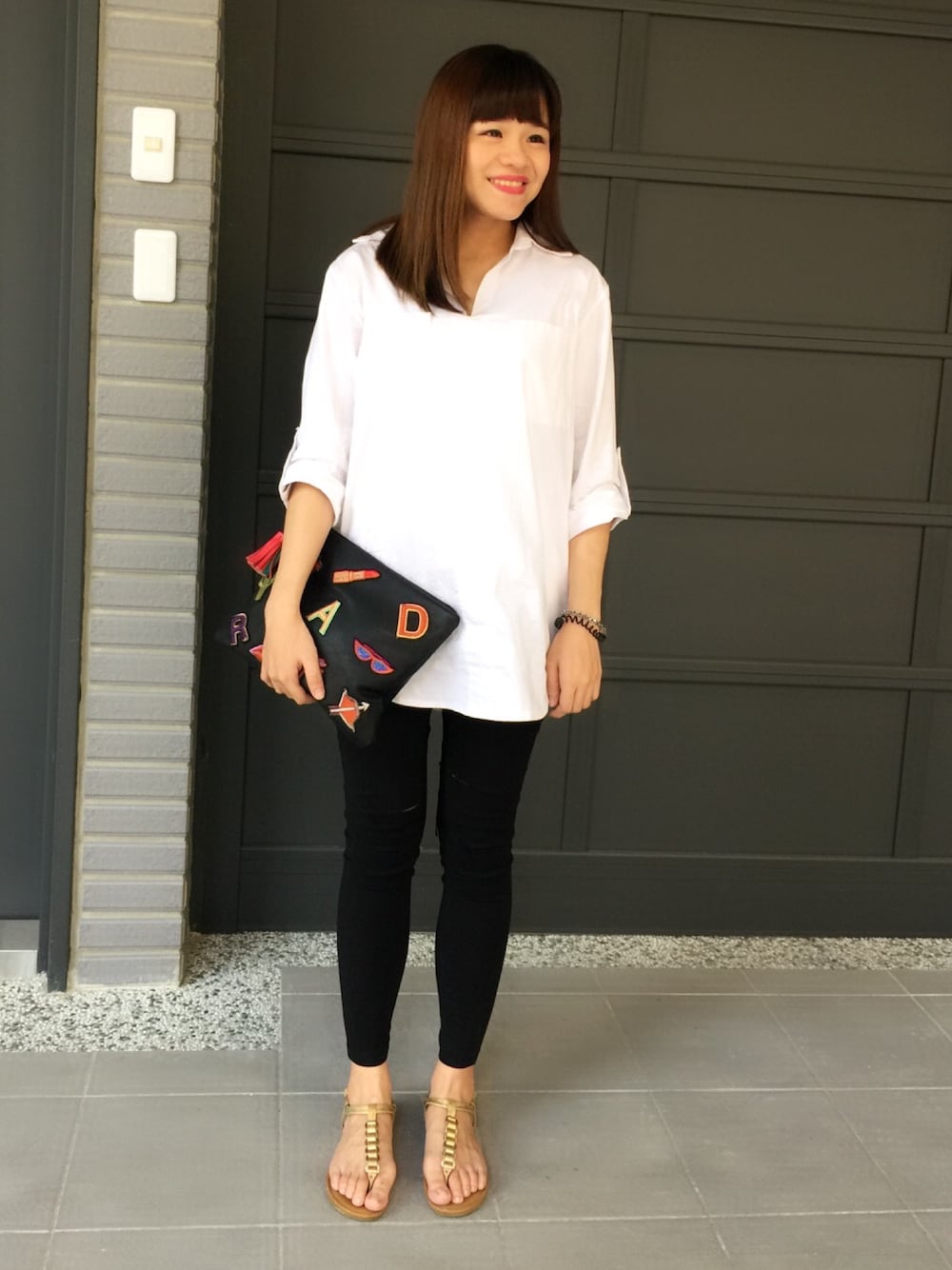 「ootd、秋、妊婦」｜「ZARAのアイテム（ハンドバッグ、ブラック系）」を使った、Ariel.12さん（レディース・160cm）の秋コーディネートの1枚目の写真