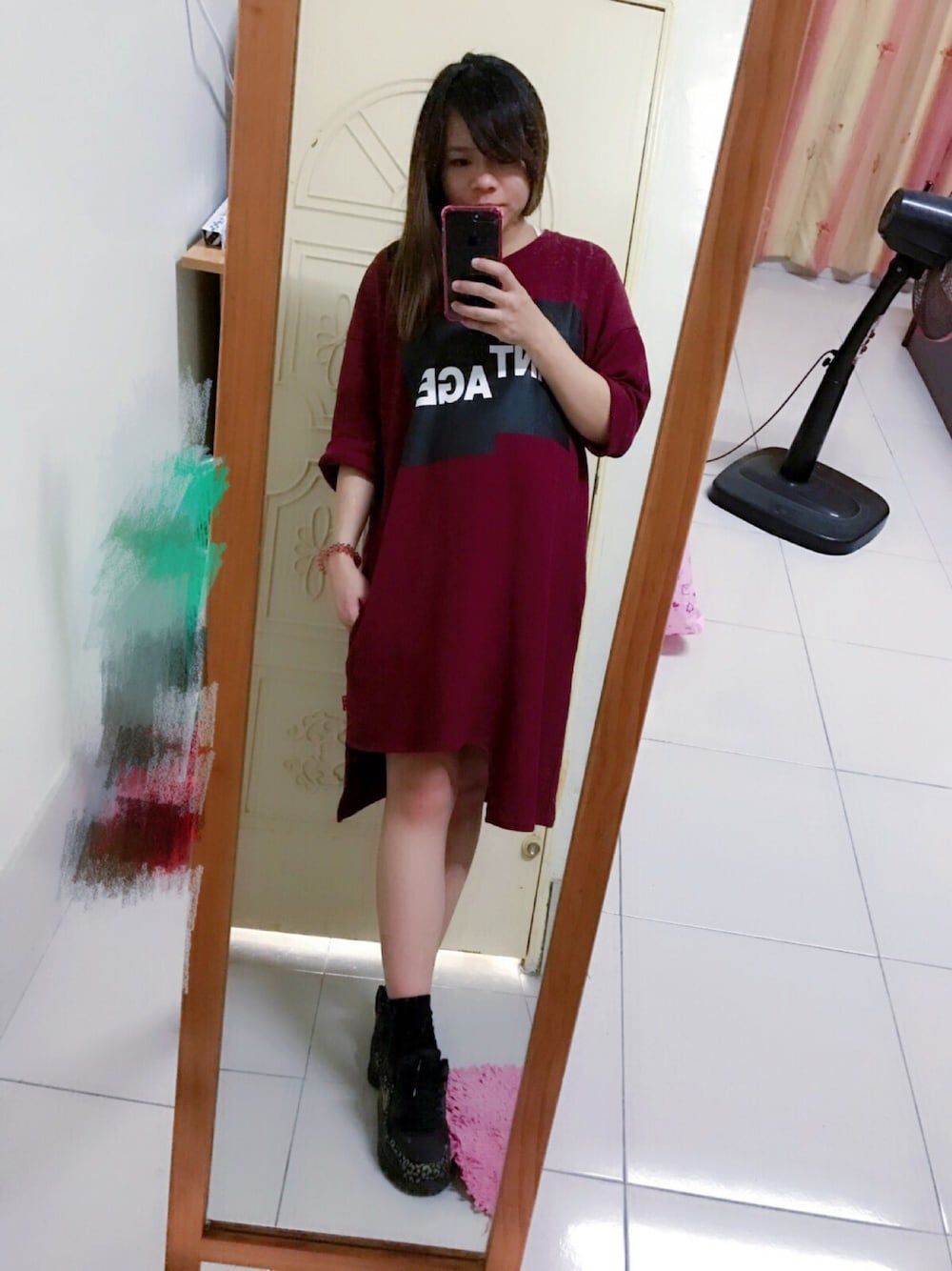 「ootd、妊婦、NIKE、秋」｜「藤井118のアイテム（ワンピース、その他）」を使った、Ariel.12さん（レディース・160cm）の秋コーディネートの1枚目の写真