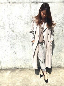 「NOLLEY'S」｜「アイテム（トレンチコート）」を使った、chinamiさん（レディース・163cm）の春コーディネート