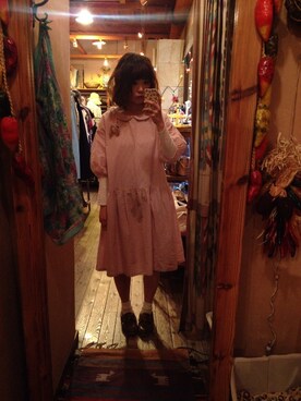 「女の子（ブローチ/コサージュ、ブラウン系）」を使った、mamikoさん（レディース・156cm）の春コーディネート