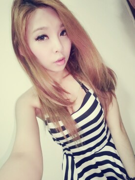 「橫條洋裝（ワンピース、その他）」を使った、Hsieh Monさん（レディース）の夏コーディネート