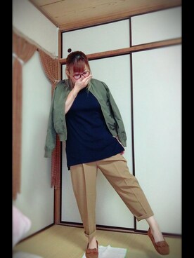 「chocol raffine robe（ショコラフィネローブ）のアイテム（ナイロンジャケット）」を使った、ma__suさん（レディース・161cm）の秋コーディネート