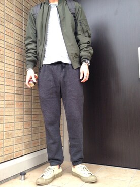 「N.HOOLYWOOD（N.ハリウッド）のアイテム（ミリタリージャケット）」を使った、hoolywoodさん（メンズ・175cm）の秋コーディネート