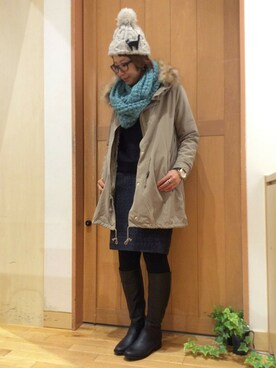 「LBC（エルビーシー）のアイテム（モッズコート）」を使った、YOKOさん（レディース・169cm）の秋コーディネート