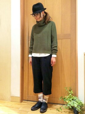 「クロップドパンツ」｜YOKOさん（レディース・169cm）の冬コーディネート