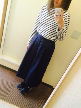 「KBF（ケイビーエフ）のアイテム（その他パンツ、ブルー系）」を使った、悠 莉さん（レディース・165cm）の夏コーディネート