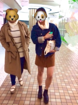 「オルチャンファッション」｜「アイテム（デニムジャケット）」を使った、ともか*さん（レディース・155cm）の冬コーディネート