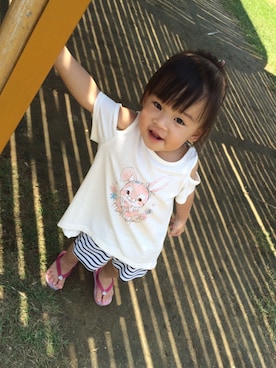 「LOVFEE（ラッフィ）のアイテム」を使った、李旻旻さん（キッズ・90cm）の夏コーディネート