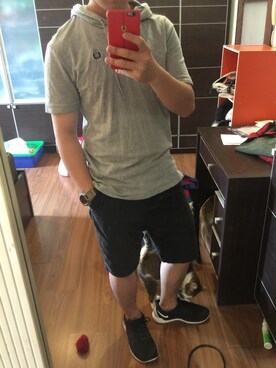 「BSX（ビーエスエックス）のアイテム（パンツ）」を使った、蔡祐祐さん（メンズ・170cm）の春コーディネート