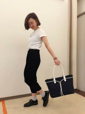 「黒パンツ」｜Ｖ博多阪急さん（レディース・158cm）の春コーディネート