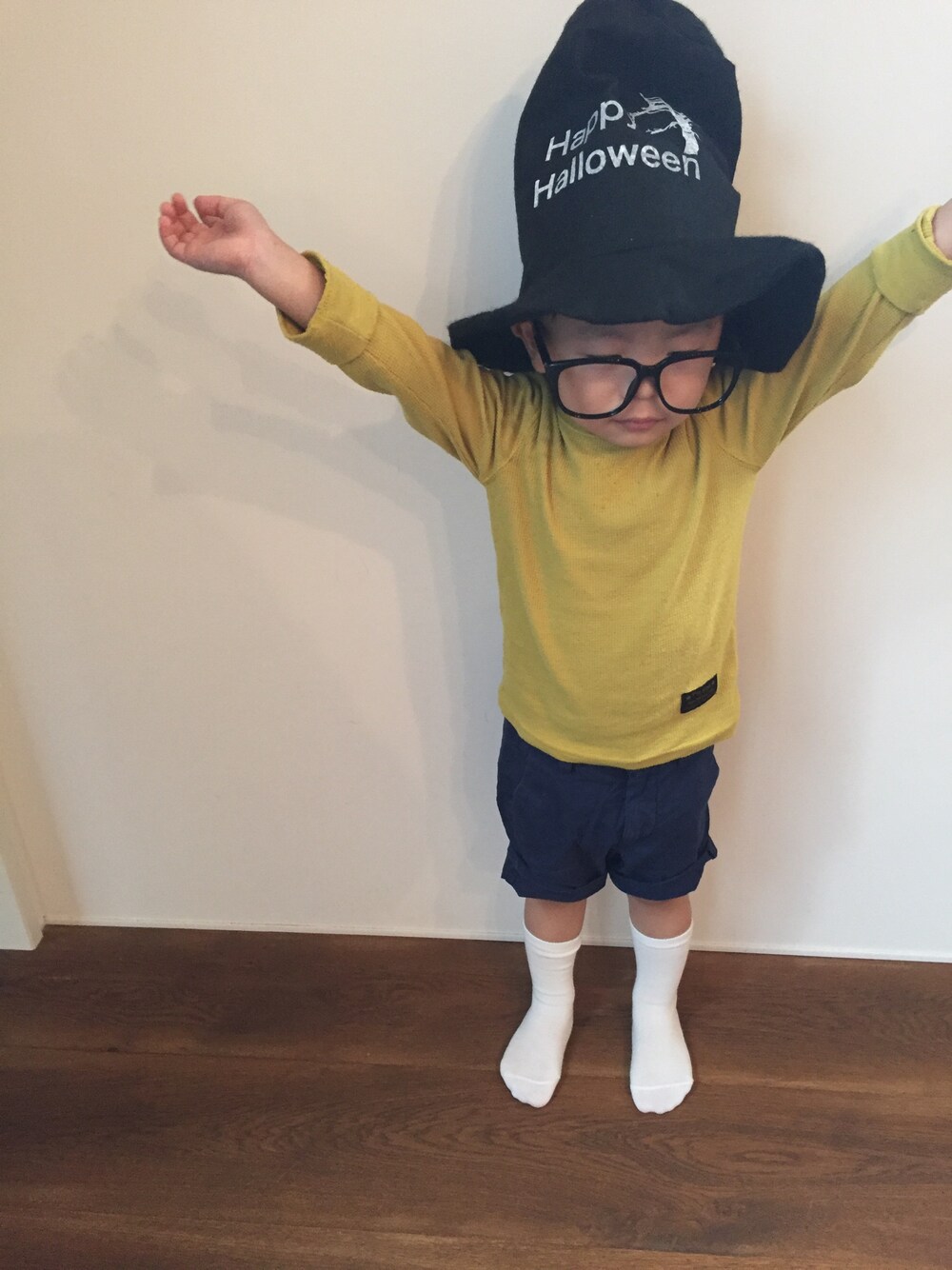 「キッズコーデ、ハロウィン、ハロウィンパーティー、仮装、のび太くん、2歳」｜「ハロウィンパーティー♡のアイテム（その他、その他）」を使った、mumuさん（キッズ・90cm）の秋コーディネートの1枚目の写真