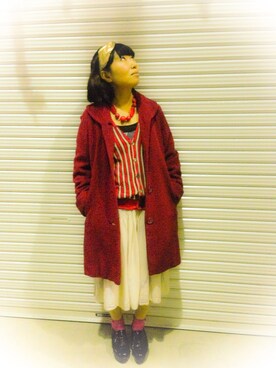 「アイテム（カチューシャ）」を使った、Miho Imodaさん（レディース・157cm・30代）の秋コーディネート