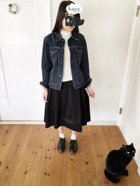 「ネコ」｜「アイテム（キャミソール）」を使った、ちぇさん（レディース・160cm）の春コーディネート