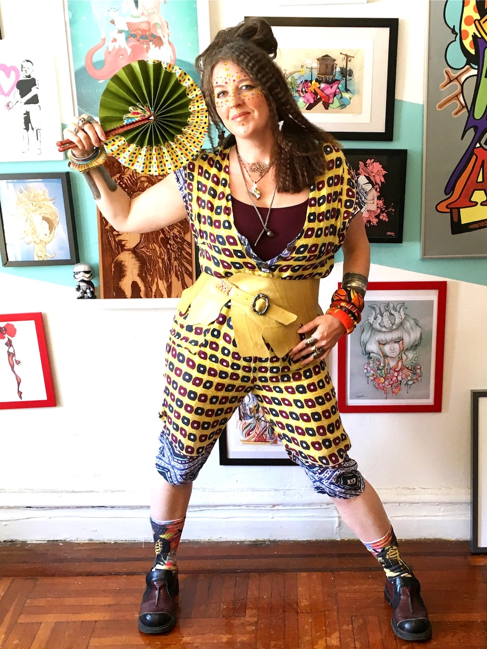 「ootd、summer、afropunk16、afropunk、Face Jewelry、CantTouchThisStyle、streetstyle、casual、rompers、NYC」｜「Face Jewelryのアイテム（アクセサリー、その他）」を使った、CantTouchThisStyleさん（レディース・160cm）の夏コーディネートの1枚目の写真