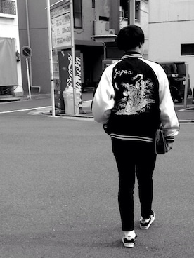 「cheap monday」｜「アイテム（ブルゾン）」を使った、かずまろ（´-`）さん（メンズ・170cm）の冬コーディネート