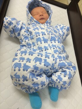 「marimekko（マリメッコ）のアイテム（オールインワン・サロペット）」を使った、みぃ☆さん（キッズ・80cm）の夏コーディネート