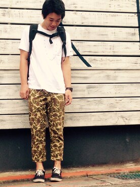 「G-SHOCK（ジーショック）のアイテム（アナログ腕時計、ブラック系）」を使った、ta-san さん（メンズ・173cm）の夏コーディネート