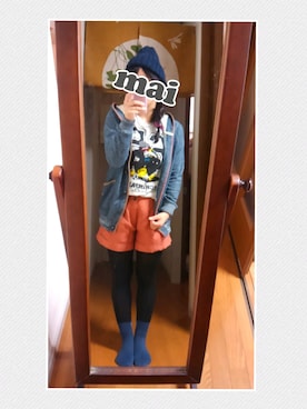 「グラニフ」｜「アイテム（その他アウター）」を使った、まいさん（レディース・153cm）の秋コーディネート