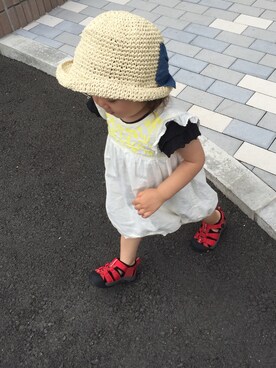 「風邪っぴき」｜「アイテム（オールインワン・サロペット）」を使った、erikoさん（キッズ・80cm）の夏コーディネート
