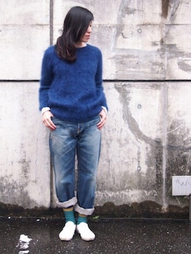 「アイテム（レッグウェア、グリーン系）」を使った、suifuさん（レディース・161cm）の冬コーディネート