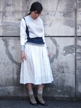 「アイテム（レッグウェア、グリーン系）」を使った、suifuさん（レディース・161cm）の冬コーディネート