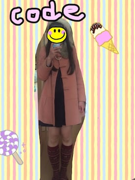 「ショッピング」｜「アイテム（ダウンジャケット/コート）」を使った、れいちゃンさん（レディース・161cm）の冬コーディネート