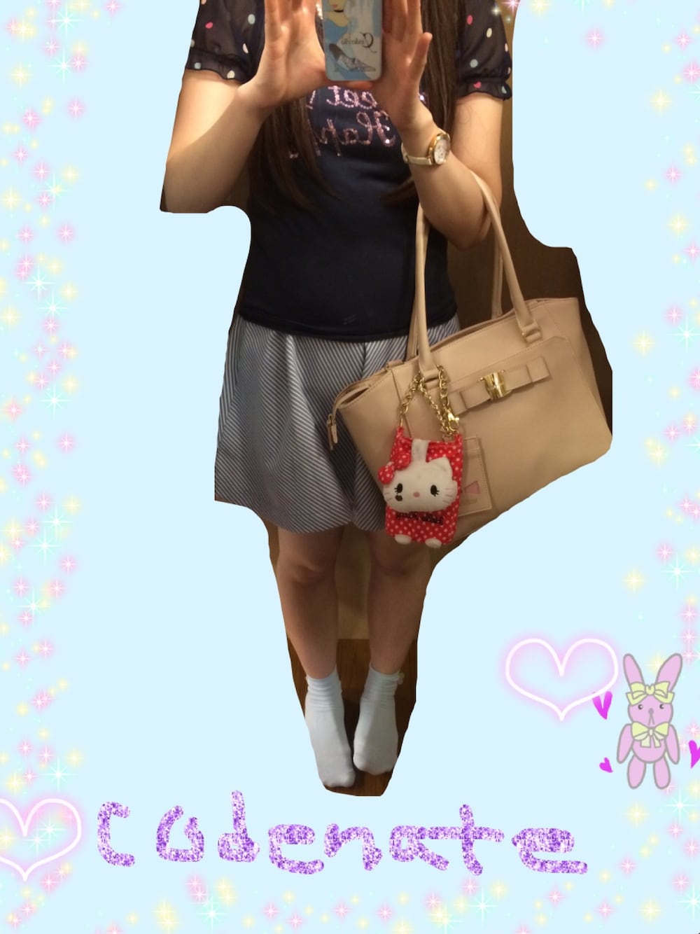 「ショッピング ガーリー UNIQLO」｜「Ferouxのアイテム（Tシャツ/カットソー、ブルー系）」を使った、れいちゃンさん（レディース・161cm）の夏コーディネートの1枚目の写真