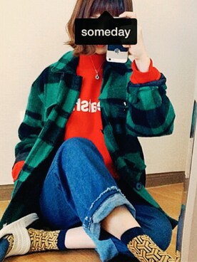 「アイテム（トレンチコート、グリーン系）」を使った、いからしかなさん（レディース・153cm）の夏コーディネート