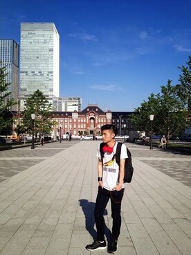「UNIQLO Tシャツ」｜ユウキさん（メンズ・170cm）の秋コーディネート