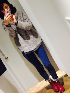 「アイテム（ブーティ）」を使った、りんさん（レディース・155cm・30代）の秋コーディネート