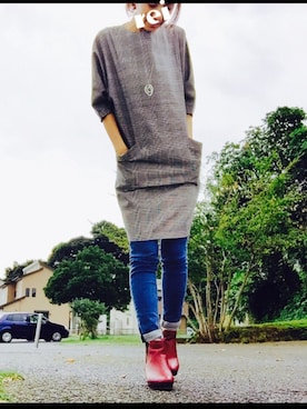 「アイテム（ブーティ）」を使った、りんさん（レディース・155cm・30代）の秋コーディネート