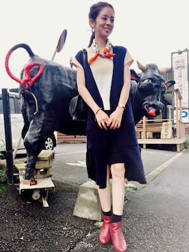 「アイテム（ブーティ）」を使った、りんさん（レディース・155cm・30代）の夏コーディネート