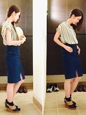 「loaf（ローフ）のアイテム」を使った、りんさん（レディース・155cm）の夏コーディネート