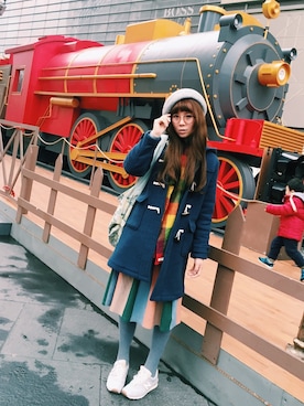 「PAR ICI（パーリッシィ）のアイテム（モッズコート）」を使った、爱さん（レディース・166cm）の冬コーディネート