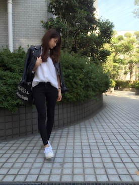 「TODAYFUL（トゥデイフル）のVintageトートバッグ（トートバッグ）」を使った、ayanaさん（レディース・158cm）の秋コーディネート