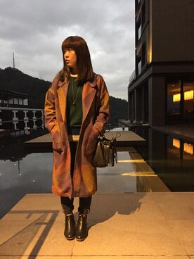 「STARMIMI（スターミミ）のアイテム（ジャケット/アウター）」を使った、p e iさん（レディース・159cm）の冬コーディネート