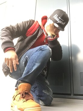 「アイテム（MA-1）」を使った、谷口幸平さん（メンズ・162cm・20代）の秋コーディネート
