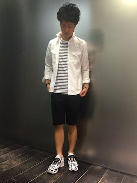 「5351 POUR LES FEMMES（ゴーサンゴーイチプールファム）のアイテム（パンツ）」を使った、Tomuraさん（メンズ・168cm）の夏コーディネート