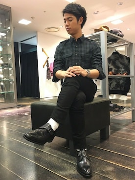 「モンクシューズ」｜Tomuraさん（メンズ・168cm）の秋コーディネート