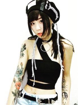 「M.Y.O.B（エム.ワイ.オー.ビー）のアイテム（ハンチング/ベレー帽）」を使った、李柃。さん（レディース・170cm）の秋コーディネート