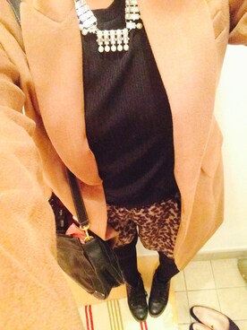 「MIXXO（ミッソ）のアイテム（チェスターコート）」を使った、mopiさん（レディース・157cm）の秋コーディネート