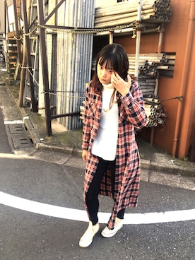 「アイテム（シャツワンピース）」を使った、まつきさん（レディース・163cm・20代）の秋コーディネート