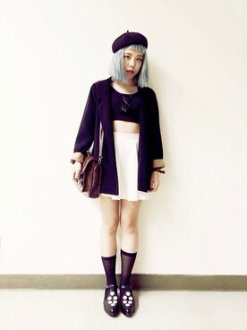 「school」｜「アイテム（その他シューズ）」を使った、amber さん（レディース・158cm）の春コーディネート