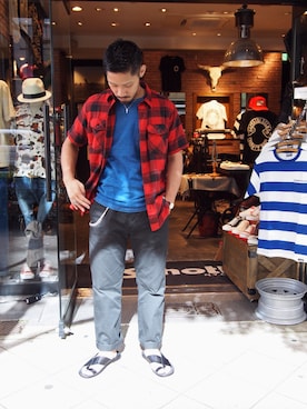 「アイテム（サンダル）」を使った、matsuokaさん（メンズ・170cm・20代）の夏コーディネート