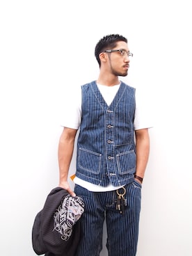 「アイテム（ベスト）」を使った、matsuokaさん（メンズ・170cm・20代）の夏コーディネート