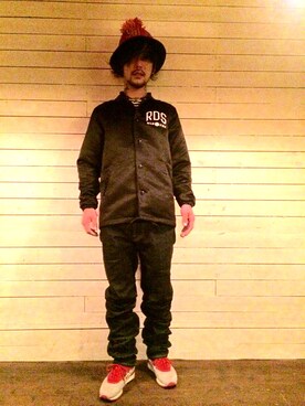 「RUDIE'S（ルーディーズ）のアイテム（ジャケット/アウター）」を使った、Hisato Yosidaさん（メンズ・172cm）の冬コーディネート