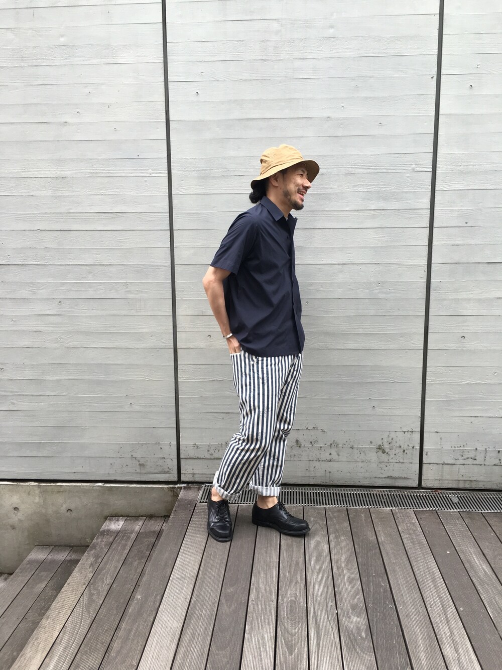 MASATOSHI KOMORIさんの「OPEN COLLAR SHIRT / オープンカラーシャツ（DESCENTE）」を使ったコーディネート