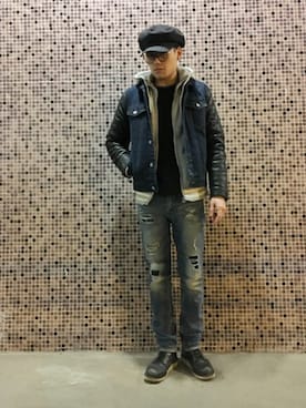「ADLIB（アドリブ）のアイテム（ジャケット/アウター）」を使った、Yatho Wongさん（メンズ・175cm）の冬コーディネート